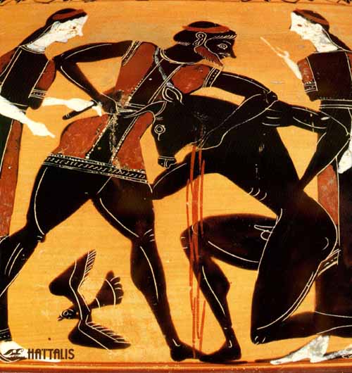 Teseo mortiganta la Minotaŭron