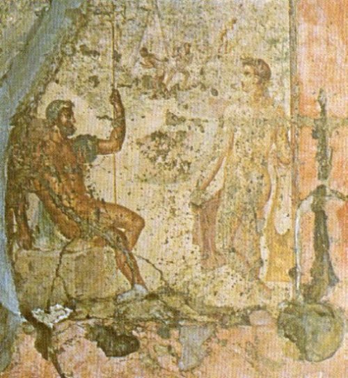 Neptuno (Posejdono) kaj Apolono helpas konstrui la murojn de Trojo
