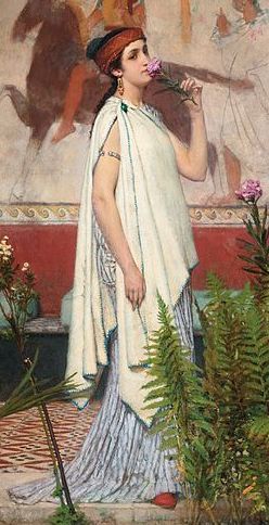 Pentraĵo de greka virino de Lawrence Alma-Tadema