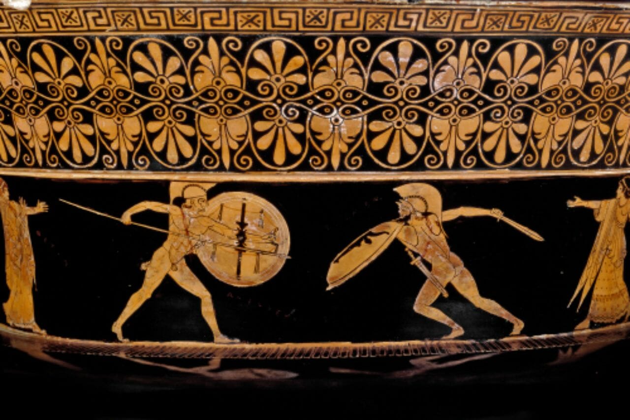 Memnon kontraŭ Aĥilo: La Batalo Inter Du Duondioj en la Greka Mitologio